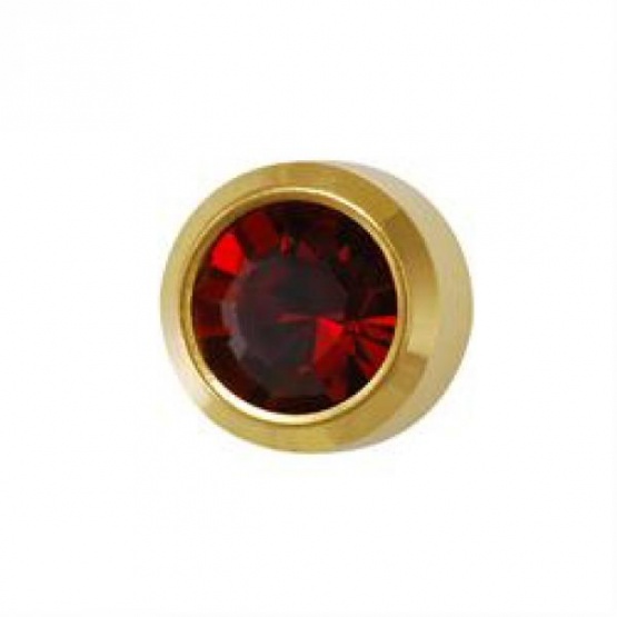 Granat (ciemnoczerwony) - oprawa złota - mini kamienie przezroczyste