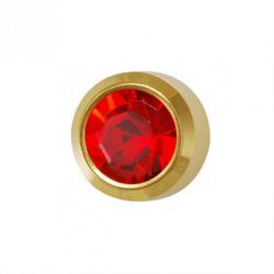 Rubin (jasnoczerwony)  - oprawa złota - mini kamienie przezroczyste